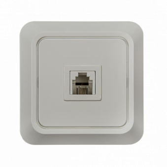 Розетка телефонная BOLLETO белая накладная 7034 IN HOME