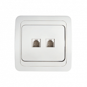 Компьютерная розетка двойная RJ-45 CLASSICO белая 2136 IN HOME