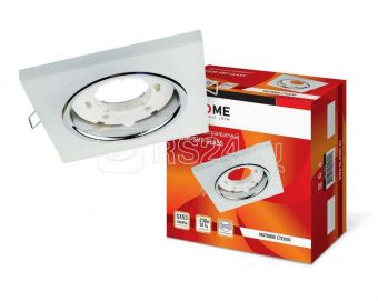 Светильник точечный GX53R-SMT-glass GX53 IP20 230В квадрат встраив. матов. бел. IN HOME 4690612014111