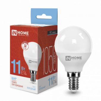 016.5252 Лампа светодиодная LED-шар-VC 11Вт 230В Е14 6500к1050лм IN HOME
