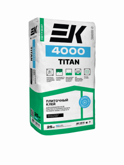 Клей для керамогранита и тяжелых плит EK 4000 TITAN (25 кг) упак 60 шт