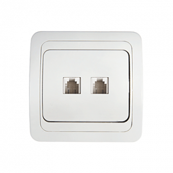 Компьютерная розетка двойная RJ-45 CLASSICO белая 2136 IN HOME