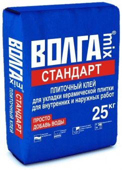 Клей для керамической плитки ВОЛГАmix "СТАНДАРТ" (25 кг) упак 50 шт