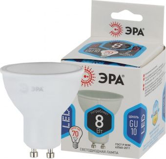 лампа светодиодная ЭРА MR16 8Вт 4000К GU10 (к светил 1081 GU10)