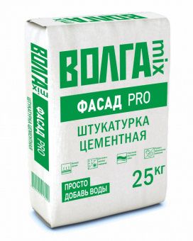  ВОЛГАmix ФАСАД  PRO  цементная штукатурка (25 кг) 